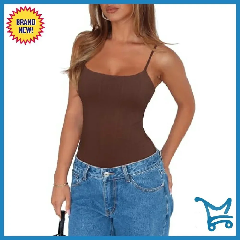 Sexy Square Neck Corset Bodysuit Adjustable Strap Sleeveless Backless - Picture 3 of 8